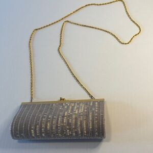Chic Gold and Silver Clutch with Chain